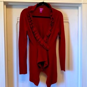 OLIVIA M Ruffled Front Cardigan